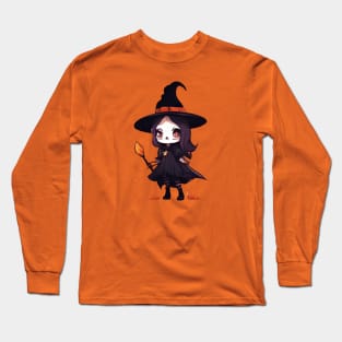 Witchcraft horror anime characters Chibi style +Halloween horror Long Sleeve T-Shirt